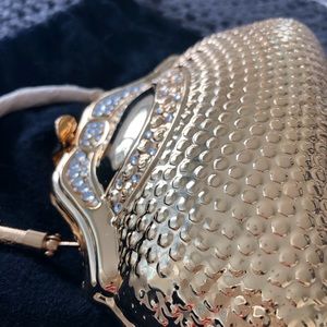 Vintage Gold Metal Clutch Purse